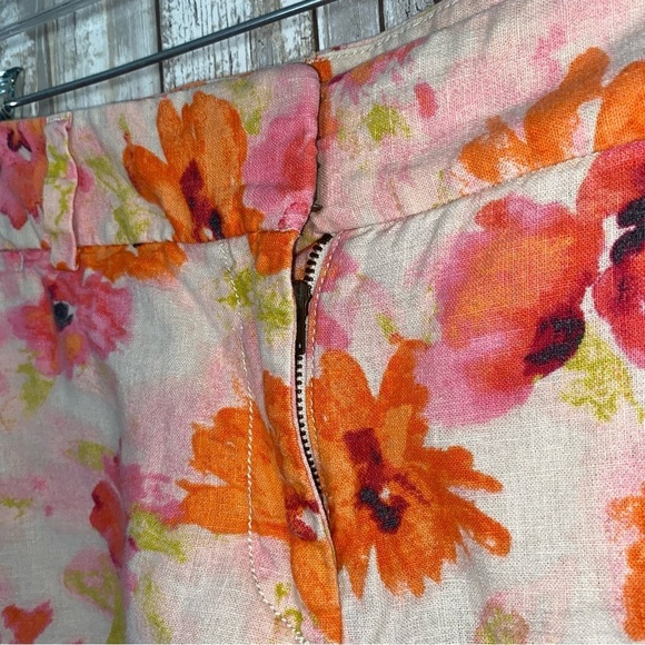 Loft Watercolor Floral Linen Blend Shorts - Picture 5 of 8